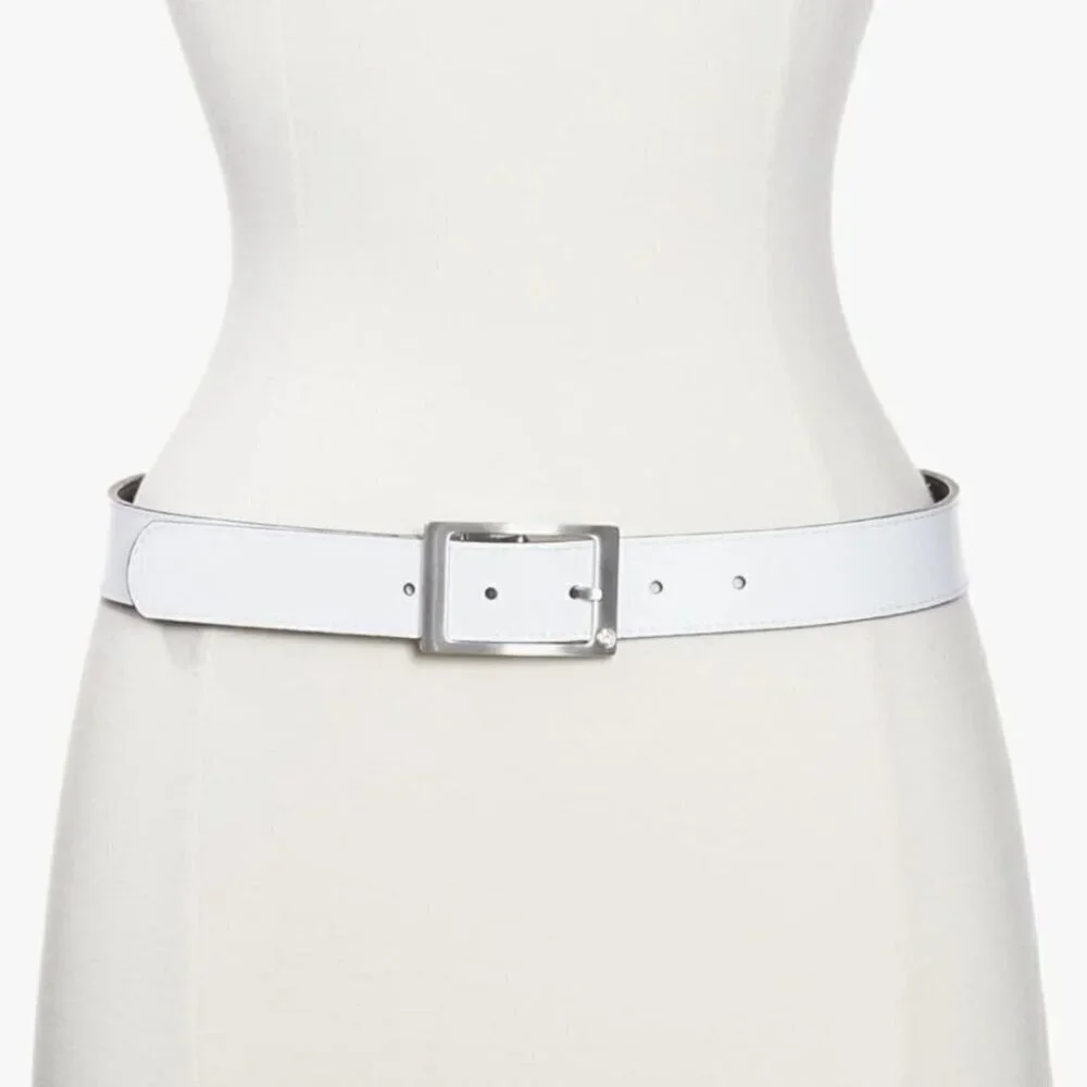 Nike Golf Black White Leather Reversible Belt Size L